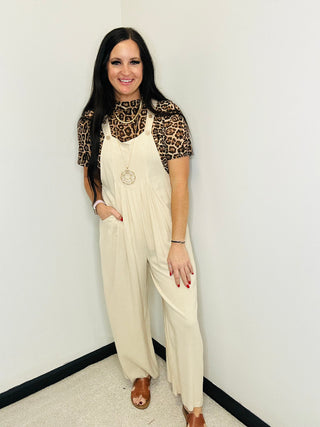 Dally Cream Cropped Jumpsuit-Jumpsuits & Rompers-Fashion Go-Motis & Co Boutique, Women's Fashion Boutique in Carthage, Missouri