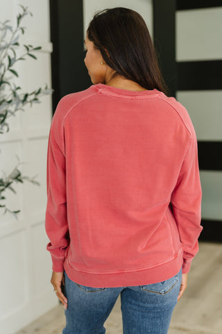 Daily Ease Mineral Wash Pullover in Ruby-Pullovers-Ave Shops-Motis & Co Boutique, Women's Fashion Boutique in Carthage, Missouri