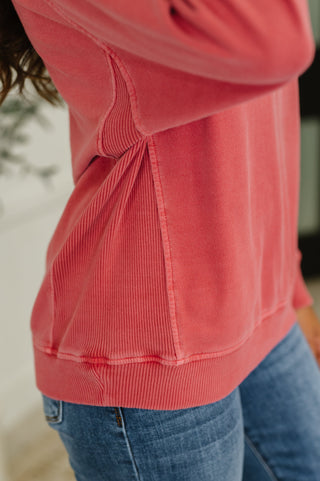 Daily Ease Mineral Wash Pullover in Ruby-Pullovers-Ave Shops-Motis & Co Boutique, Women's Fashion Boutique in Carthage, Missouri