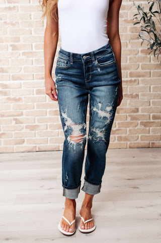 Danny Mid Rise Cuffed Destroy Boyfriend-Jeans-Ave Shops-Motis & Co Boutique, Women's Fashion Boutique in Carthage, Missouri