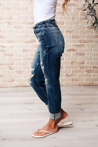 Danny Mid Rise Cuffed Destroy Boyfriend-Jeans-Ave Shops-Motis & Co Boutique, Women's Fashion Boutique in Carthage, Missouri