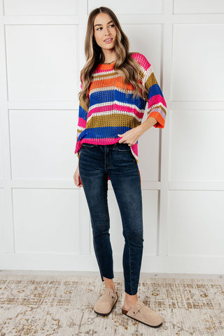 Deep Thoughts Striped Loose Knit Top-sweater-Ave Shops-Motis & Co Boutique, Women's Fashion Boutique in Carthage, Missouri
