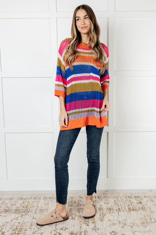 Deep Thoughts Striped Loose Knit Top-sweater-Ave Shops-Motis & Co Boutique, Women's Fashion Boutique in Carthage, Missouri