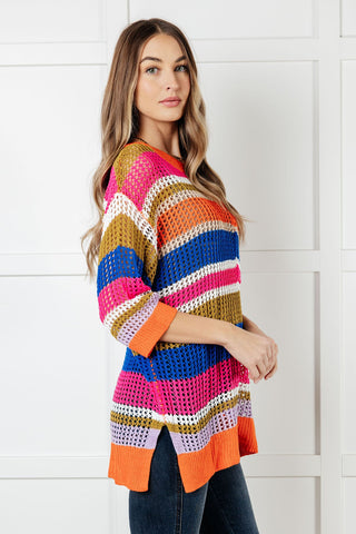 Deep Thoughts Striped Loose Knit Top-sweater-Ave Shops-Motis & Co Boutique, Women's Fashion Boutique in Carthage, Missouri