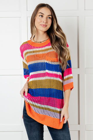 Deep Thoughts Striped Loose Knit Top-sweater-Ave Shops-Motis & Co Boutique, Women's Fashion Boutique in Carthage, Missouri