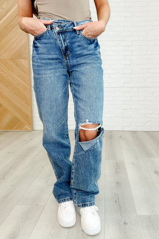 Dylan High Rise Rigid Magic Criss-Cross Waistband Straight Jeans-Womens-Ave Shops-Motis & Co Boutique, Women's Fashion Boutique in Carthage, Missouri