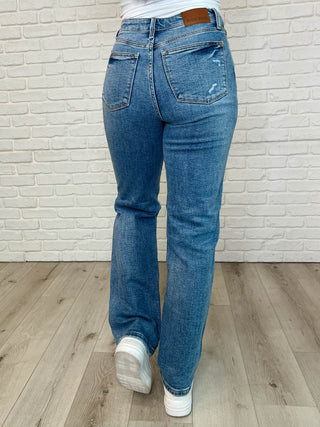 Dylan High Rise Rigid Magic Criss-Cross Waistband Straight Jeans-Womens-Ave Shops-Motis & Co Boutique, Women's Fashion Boutique in Carthage, Missouri