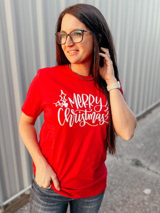 Red Merry Christmas Tee-Graphic Tees-rc-Motis & Co Boutique, Women's Fashion Boutique in Carthage, Missouri