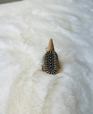 Hada Sterling Silver Oblong Concho Ring-Rings-Motis & CO-Motis & Co Boutique, Women's Fashion Boutique in Carthage, Missouri