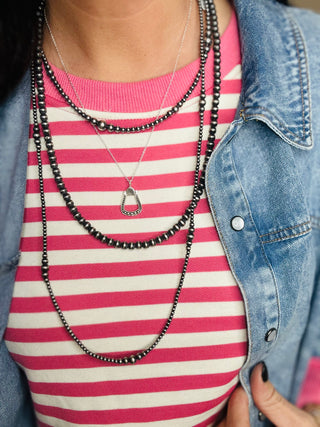 Barb Striped Crew Neck Pullover -Pink-Pullovers-staccato-Motis & Co Boutique, Women's Fashion Boutique in Carthage, Missouri