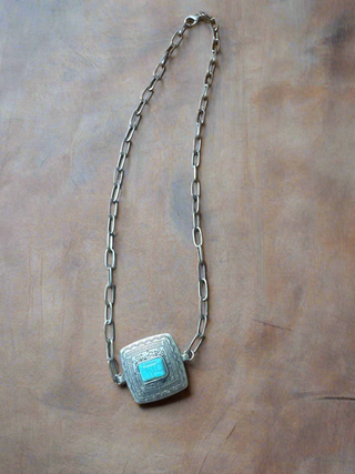 Toronto Square Concho Paperclip Necklace-Necklaces-Western Elite-Motis & Co Boutique, Women's Fashion Boutique in Carthage, Missouri