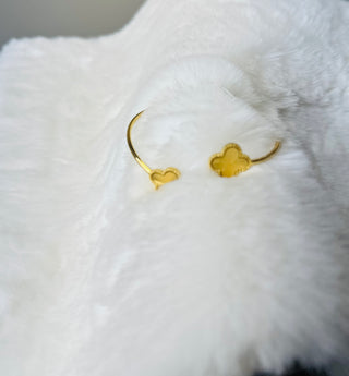 Gold Water Resistant Clover Cuff Bracelet | The Clover