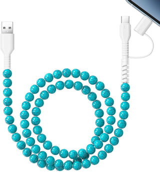 Turquoise Beaded Phone Charger-Phone Accessories-P&PD-Motis & Co Boutique, Women's Fashion Boutique in Carthage, Missouri