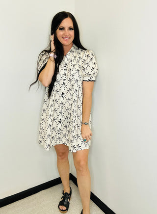 Bianca Bow Shift Dress-Dresses-gigi-Motis & Co Boutique, Women's Fashion Boutique in Carthage, Missouri