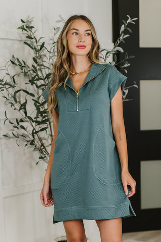 Easy Hustle High Neck Dress in Ash Jade-Dresses-Ave Shops-Motis & Co Boutique, Women's Fashion Boutique in Carthage, Missouri