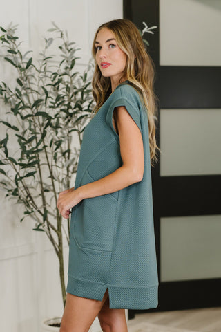 Easy Hustle High Neck Dress in Ash Jade-Dresses-Ave Shops-Motis & Co Boutique, Women's Fashion Boutique in Carthage, Missouri
