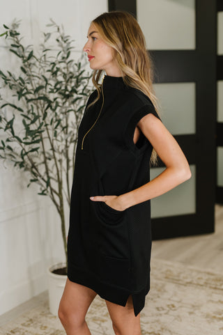 Easy Hustle High Neck Dress in Black-Dresses-Ave Shops-Motis & Co Boutique, Women's Fashion Boutique in Carthage, Missouri