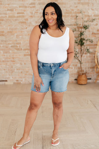 Elle High Rise Rhinestone Cutoff Shorts-shorts-Ave Shops-Motis & Co Boutique, Women's Fashion Boutique in Carthage, Missouri