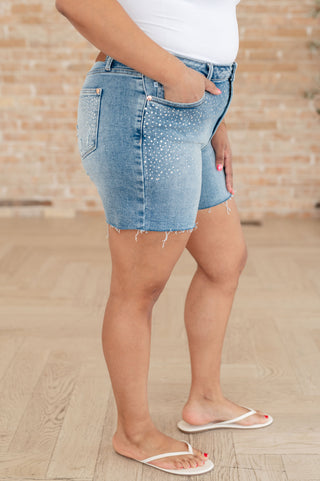 Elle High Rise Rhinestone Cutoff Shorts-shorts-Ave Shops-Motis & Co Boutique, Women's Fashion Boutique in Carthage, Missouri