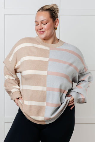 Exceptional Thought Striped Patchwork Sweater-sweater-Ave Shops-Motis & Co Boutique, Women's Fashion Boutique in Carthage, Missouri