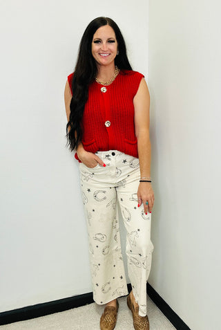Marshall Western Print Twill Pants Cream-Pants-EASEL-Motis & Co Boutique, Women's Fashion Boutique in Carthage, Missouri