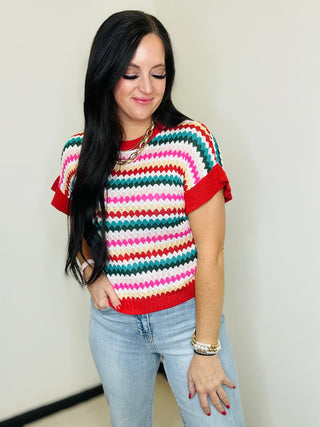 Roxy Ruffle Short Sleeve Sweater-Short Sleeves-Motis & CO-Motis & Co Boutique, Women's Fashion Boutique in Carthage, Missouri