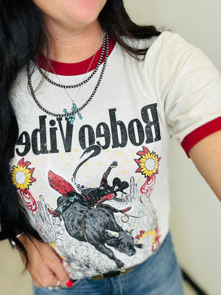 Rodeo Vibes Graphic Ringer Tee-Graphic Tees-sterling kreek-Motis & Co Boutique, Women's Fashion Boutique in Carthage, Missouri