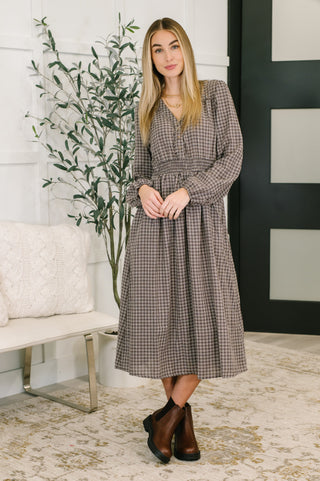 Fairytale Plot Plaid Midi Dress-Dresses-Ave Shops-Motis & Co Boutique, Women's Fashion Boutique in Carthage, Missouri