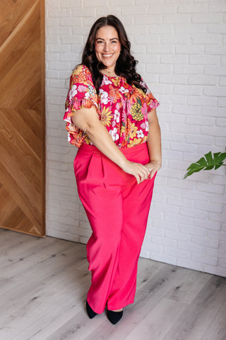 Flit About Floral Top in Pink-Tops-Ave Shops-Motis & Co Boutique, Women's Fashion Boutique in Carthage, Missouri