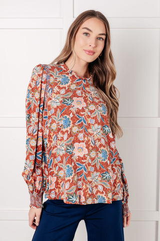 Floral Delight Blouse-Long Sleeves-Ave Shops-Motis & Co Boutique, Women's Fashion Boutique in Carthage, Missouri