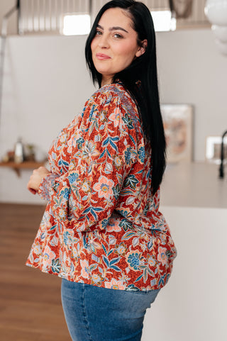 Floral Delight Blouse-Long Sleeves-Ave Shops-Motis & Co Boutique, Women's Fashion Boutique in Carthage, Missouri
