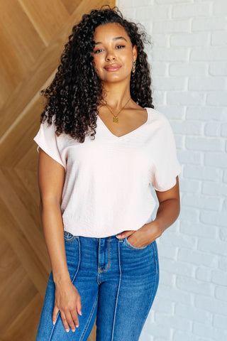 Frequently Asked Questions V-Neck Top in Blush-Tops-Ave Shops-Motis & Co Boutique, Women's Fashion Boutique in Carthage, Missouri