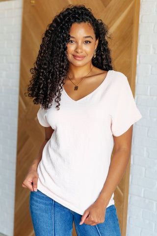 Frequently Asked Questions V-Neck Top in Blush-Tops-Ave Shops-Motis & Co Boutique, Women's Fashion Boutique in Carthage, Missouri