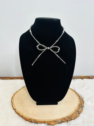 Benton Authentic Sterling Silver Bow Necklace-Necklaces-Bijoux-Motis & Co Boutique, Women's Fashion Boutique in Carthage, Missouri