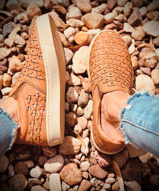 Riatta Brown Woven Leather Sneaker by Agave Sky-Sneakers-Agave Sky-Motis & Co Boutique, Women's Fashion Boutique in Carthage, Missouri