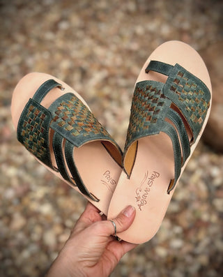 Agave Sky Jordan Woven Blue Leather Sandal-Sandals-Agave Sky-Motis & Co Boutique, Women's Fashion Boutique in Carthage, Missouri