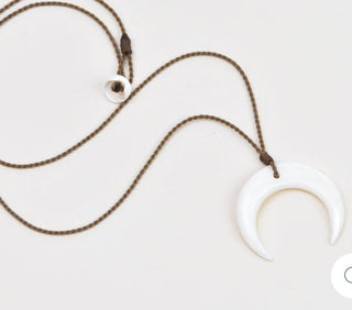Crescent Moon Authentic Mother of Pearl Rope Necklace-Necklaces-MOTIS-Motis & Co Boutique, Women's Fashion Boutique in Carthage, Missouri