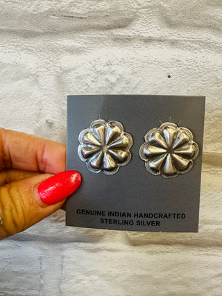Sterling Silver John Begay Earrings-Earrings-Motis & CO-Motis & Co Boutique, Women's Fashion Boutique in Carthage, Missouri
