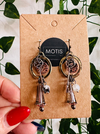 Charming Key Charm Dangle Earrings-Earrings-Lost & Found-Motis & Co Boutique, Women's Fashion Boutique in Carthage, Missouri