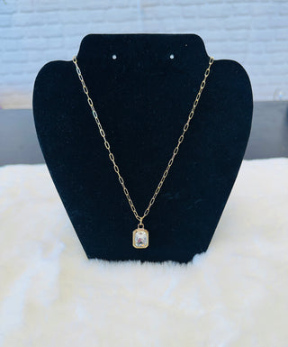 Chico Crystal Pendant Gold Necklace-Necklaces-Carol Su-Motis & Co Boutique, Women's Fashion Boutique in Carthage, Missouri