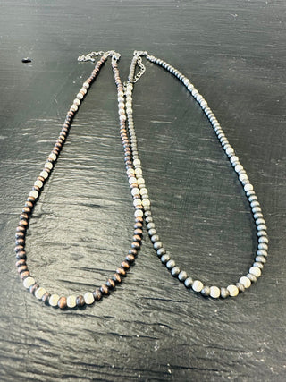 Faux Pearls White Buffalo Beaded Necklace-Necklaces-Western Elite-Motis & Co Boutique, Women's Fashion Boutique in Carthage, Missouri