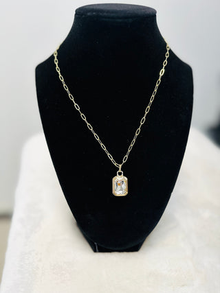 Chico Crystal Pendant Gold Necklace-Necklaces-Carol Su-Motis & Co Boutique, Women's Fashion Boutique in Carthage, Missouri