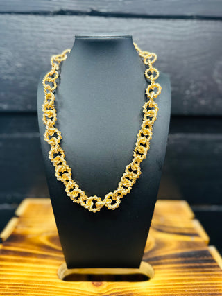 Tulsa Twisted Gold Link Necklace-Necklaces-Carol Su-Motis & Co Boutique, Women's Fashion Boutique in Carthage, Missouri
