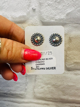 Sterling Silver Concho Stud Earring-Earrings-Motis & CO-Motis & Co Boutique, Women's Fashion Boutique in Carthage, Missouri