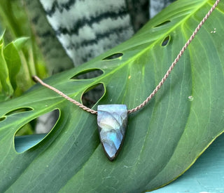 Labradorite Pyramid Briolette Stone Rope Necklace-Necklaces-MOTIS-Motis & Co Boutique, Women's Fashion Boutique in Carthage, Missouri