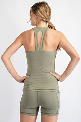 Flex Flow Racerback Tank Sage-Tanks-rc-Motis & Co Boutique, Women's Fashion Boutique in Carthage, Missouri