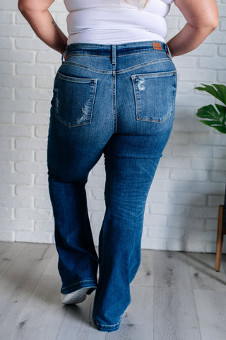 Judy Blue Gabriella Mid Rise Distressed Button Fly Flare-Jeans-Ave Shops-Motis & Co Boutique, Women's Fashion Boutique in Carthage, Missouri
