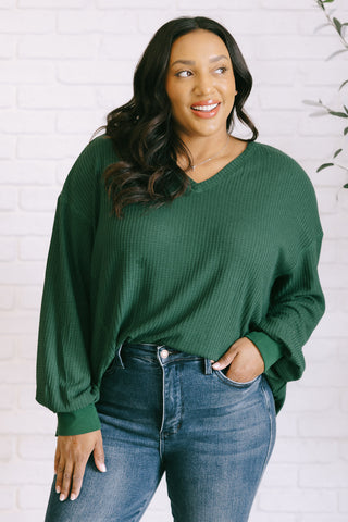 Good Things Are Coming V-Neck Top in Green-Tops-Ave Shops-Motis & Co Boutique, Women's Fashion Boutique in Carthage, Missouri