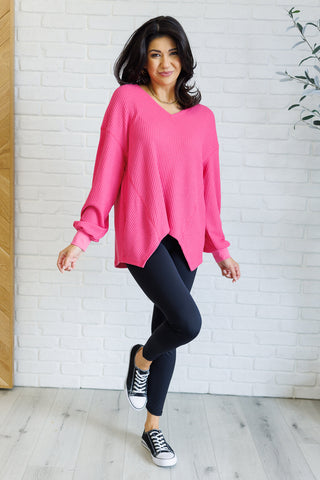 Good Things Are Coming V-Neck Top in Pink-Tops-Ave Shops-Motis & Co Boutique, Women's Fashion Boutique in Carthage, Missouri