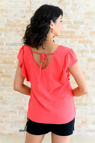 Got Me Cornered V Neck Ruffle Sleeve Top-Tops-Ave Shops-Motis & Co Boutique, Women's Fashion Boutique in Carthage, Missouri